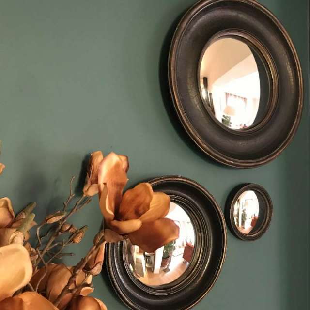 Grand miroir rond convexe dit miroir de sorcière - Ø 90cm