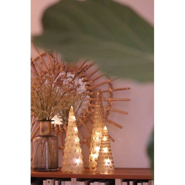 Sapin De Noel Lumineux, Decoration Table Noel Nature, Spirale Avec Cristal,  Lampe Décorative Led, Forme De Sapin De Noël, Gu[Z2520]