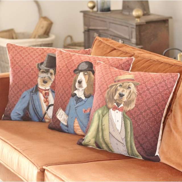 Coussin + housse de coussin de décoration avec photo de chien