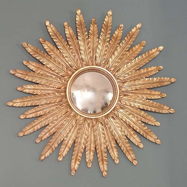 Miroir Soleil Convexe Ambiance Déco Cabinet de Curiosités Chehoma