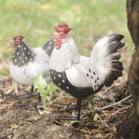 Poule et Coq Résine Déco Jardin