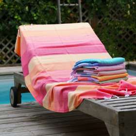 Fouta drap de plage rayures 